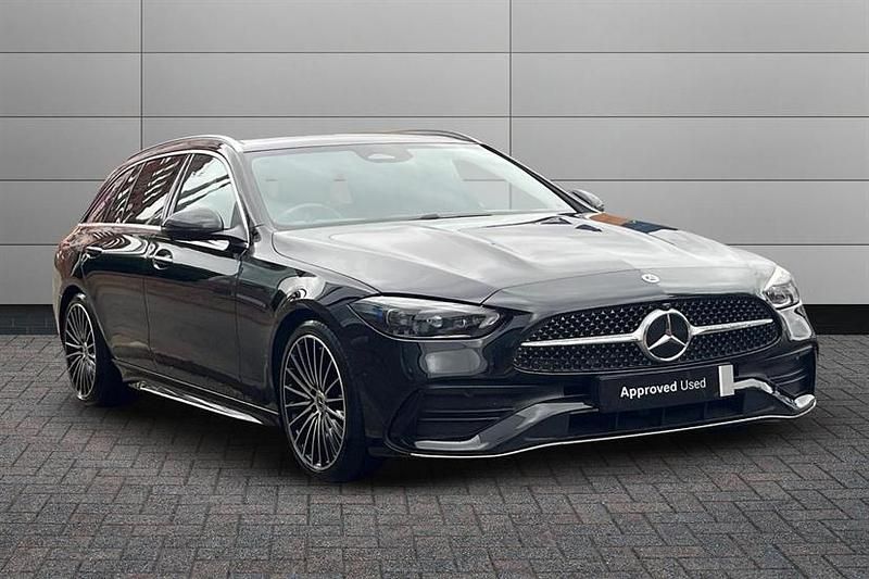 Obsidian black Used 2024 Mercedes C300 AMG Line Premium Plus Estate | £38,390 (Expensive) - Image 1/4