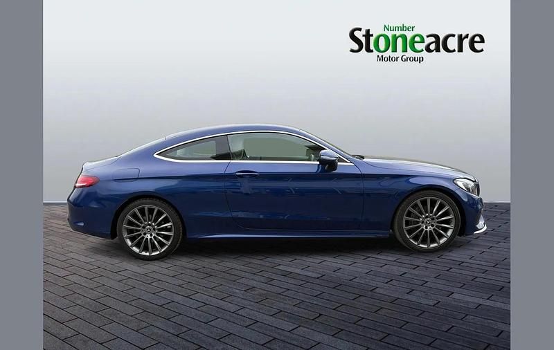 Used Mercedes C200 AMG line 184 HP (135 kW) 2018 Blue Coupe