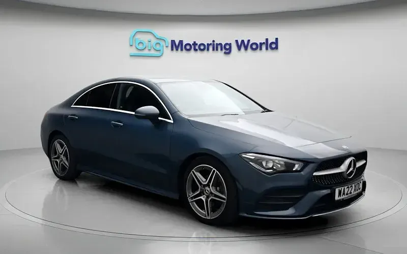 Used Mercedes CLA180 AMG line 136 HP (100 kW) 2022 Blue Coupe