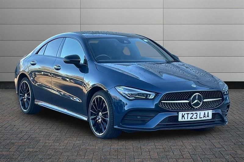 Denim blue Used 2023 Mercedes CLA250e AMG Line Premium Plus Sedan | £25,195 (Fair price) - Image 1/4