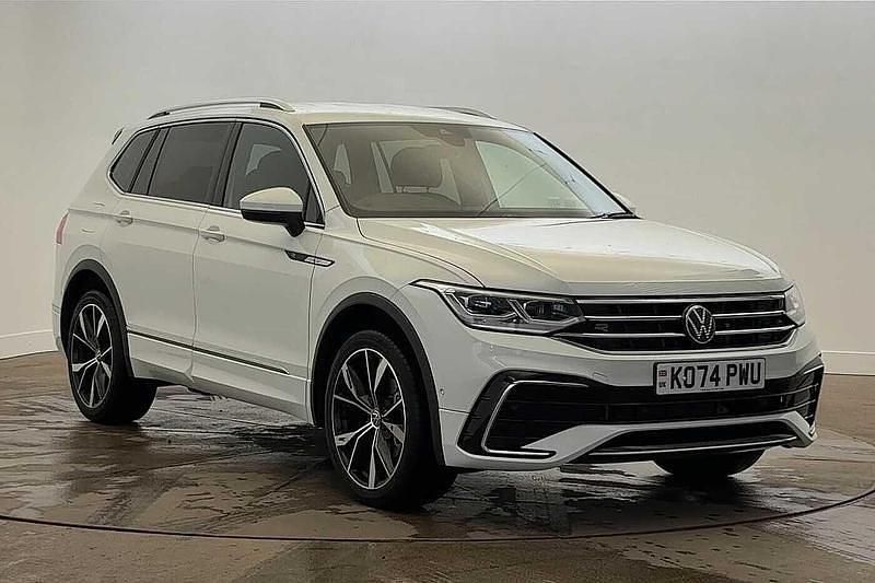 Pure white Used 2025 VW Tiguan Allspace R-line SUV | £33,780 (A bit pricey) - Image 1/4