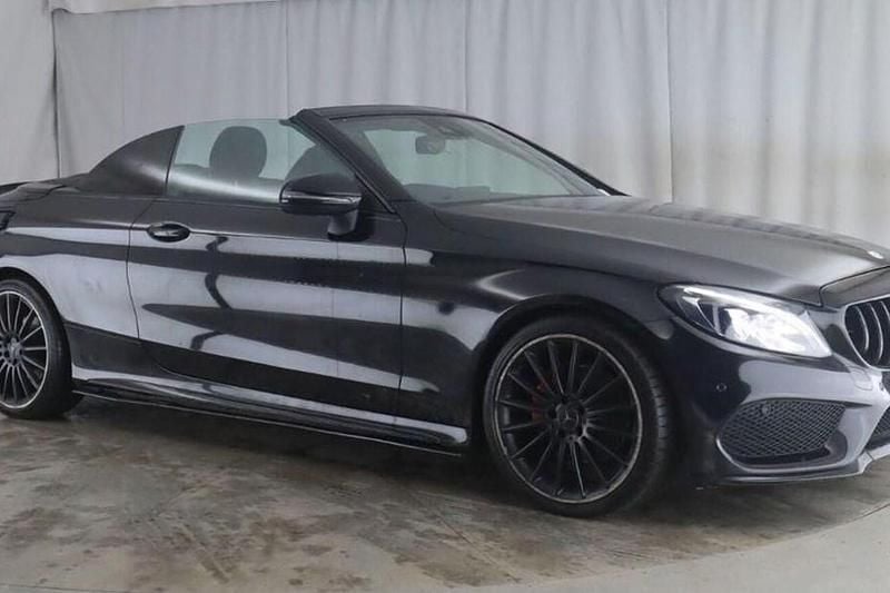 Used Mercedes C220 AMG line 170 HP (125 kW) 2017 Black Cabriolet