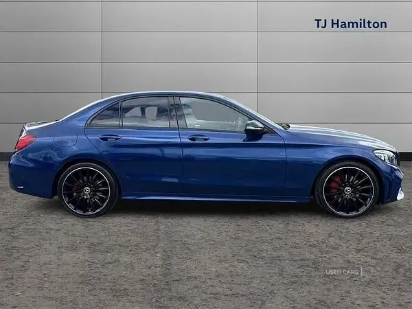 Used Mercedes C220 AMG line 194 HP (142 kW) 2021 Blue Sedan