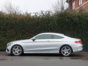 Used Mercedes C220 AMG line 170 HP (125 kW) 2018 Silver Coupe