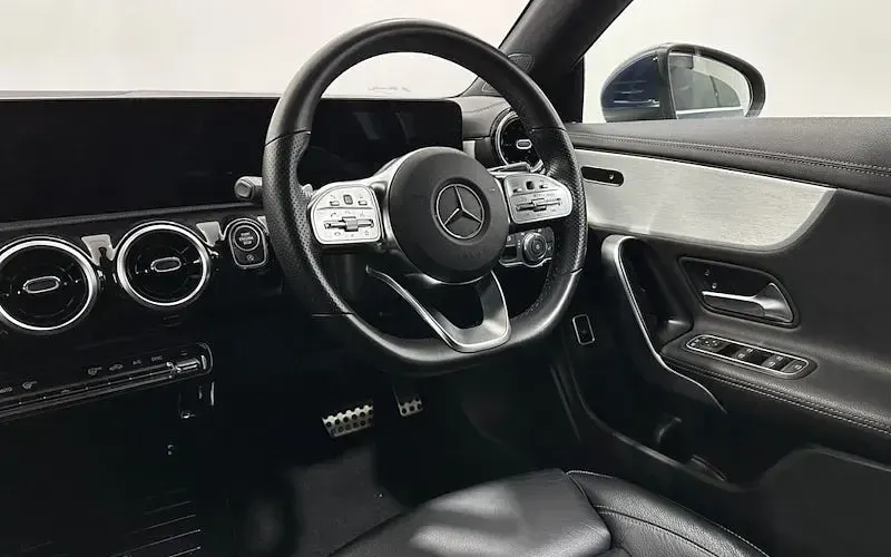 Used Mercedes CLA180 AMG line 136 HP (100 kW) 2022 Blue Coupe