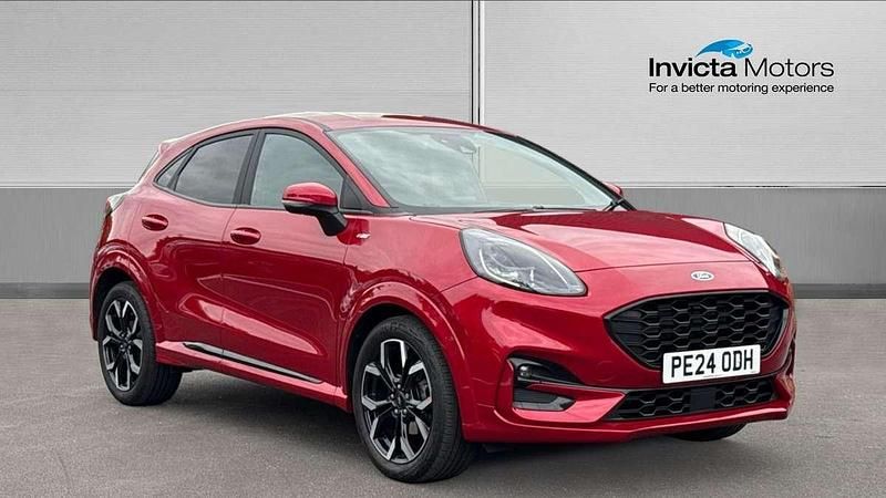 Lucid red Used 2024 Ford Puma Gen-E ST-Line X SUV | £16,750 (Fair price) - Image 1/4