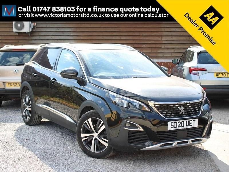 Black Used 2020 Peugeot 3008 GT-line Hatchback | £15,495 (Fair price) - Image 1/2