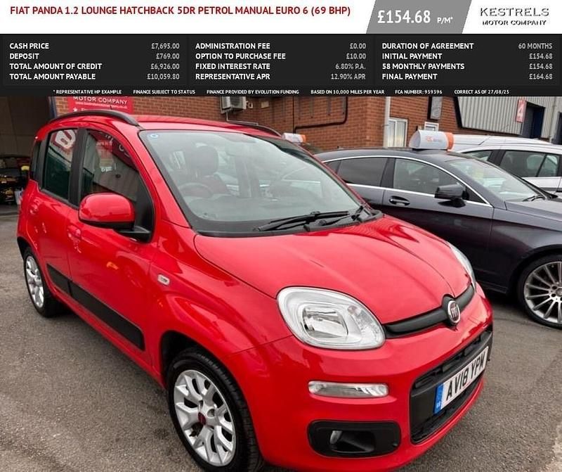 Red Used 2018 Fiat Panda Lounge Hatchback | £7,695 (Fair price) - Image 1/4