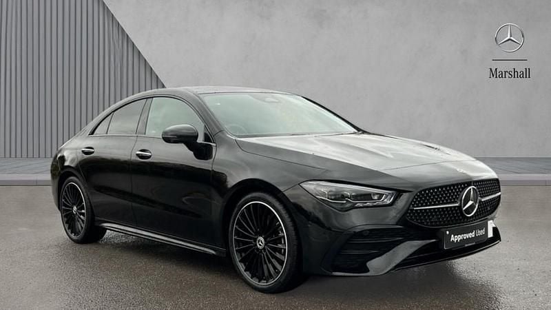Cosmos black metallic Used 2024 Mercedes CLA220 AMG Line Premium Plus Sedan | £31,350 (Fair price) - Image 1/4