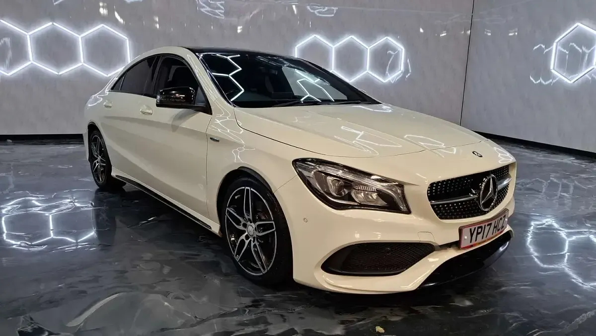Used Mercedes CLA220 AMG line 177 HP (130 kW) 2017 White Coupe