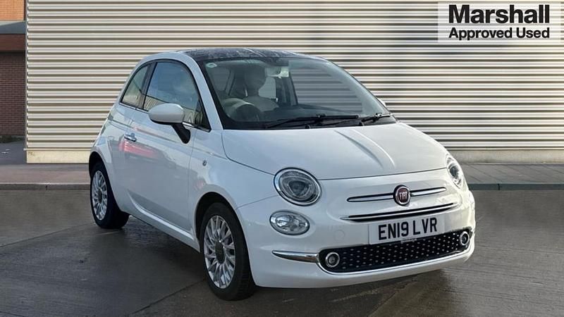 White Used 2019 Fiat 500 Lounge Hatchback | £6,624 (Good price) - Image 1/4