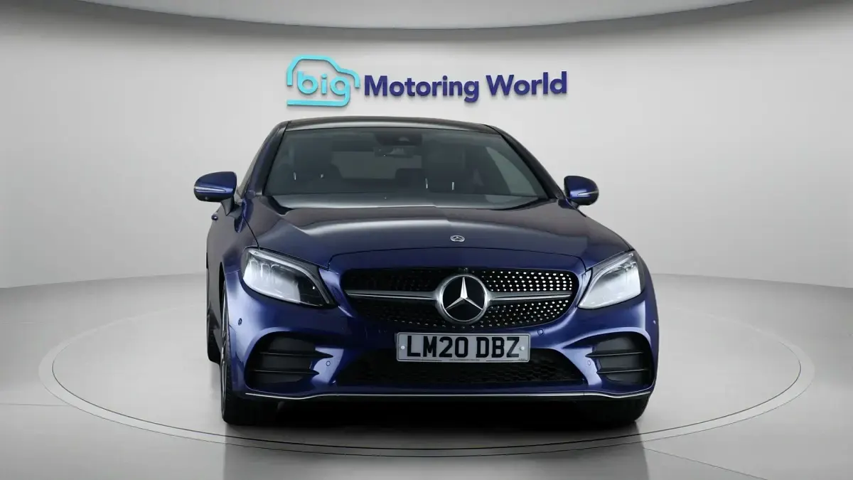 Used Mercedes C300 AMG line 258 HP (189 kW) 2020 Blue Coupe