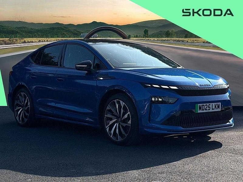 Race blue metallic Used 2025 Skoda Enyaq iV SportLine SUV | £38,653 - Image 1/4