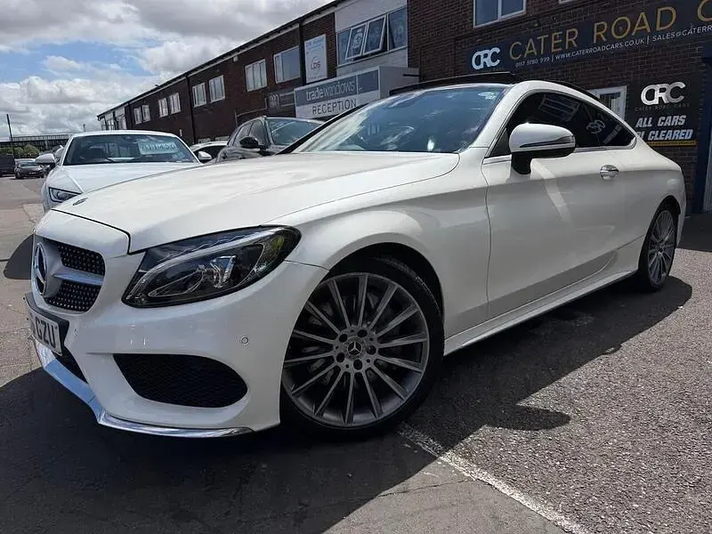 Used Mercedes C250 AMG line 204 HP (150 kW) 2017 White Coupe