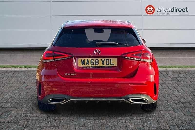 Used Mercedes A250 AMG line 224 HP (164 kW) 2018 Red Hatchback