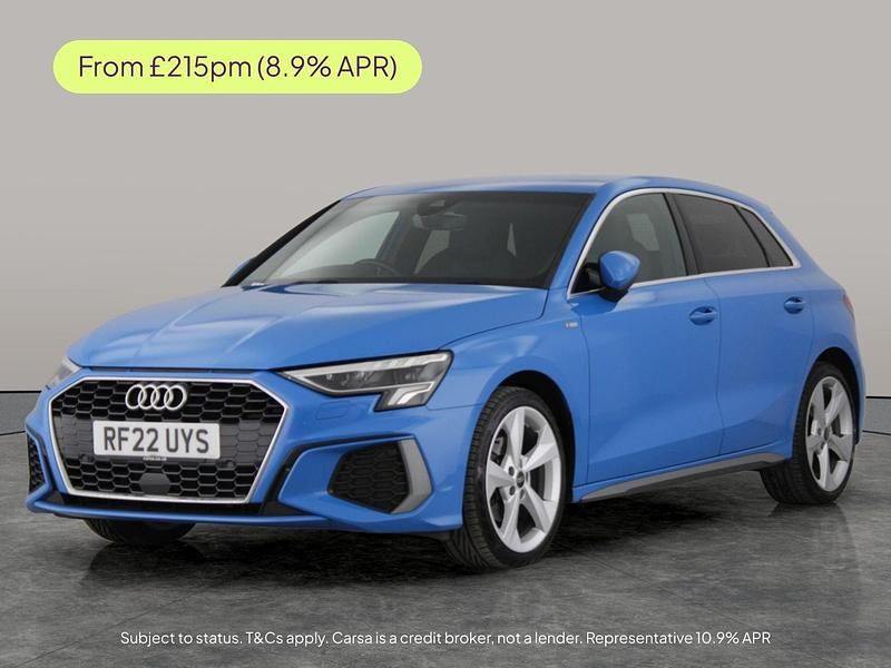 Blue Used 2022 Audi A3 Sportback S-Line Hatchback | £17,527 (Good price) - Image 1/2