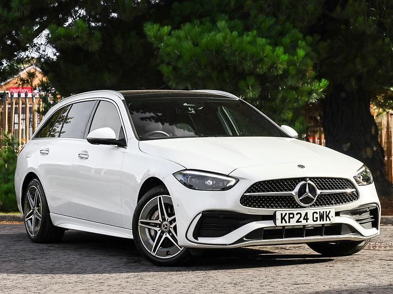 White Used 2024 Mercedes C300 AMG Line Premium Plus Estate | £37,998 (Expensive) - Image 1/4