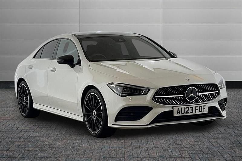 Digital white Used 2023 Mercedes CLA200 AMG Line Premium Plus Sedan | £29,490 (Fair price) - Image 1/4