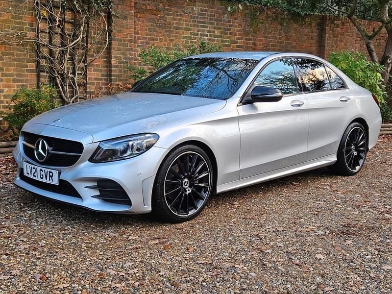 Silver Used 2021 Mercedes C220 AMG line Sedan | £20,495 (Fair price) - Image 1/4