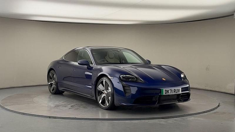 Used Porsche Taycan Performance Package 11 kW (15 HP) 2021 Gentian blue metallic Sedan