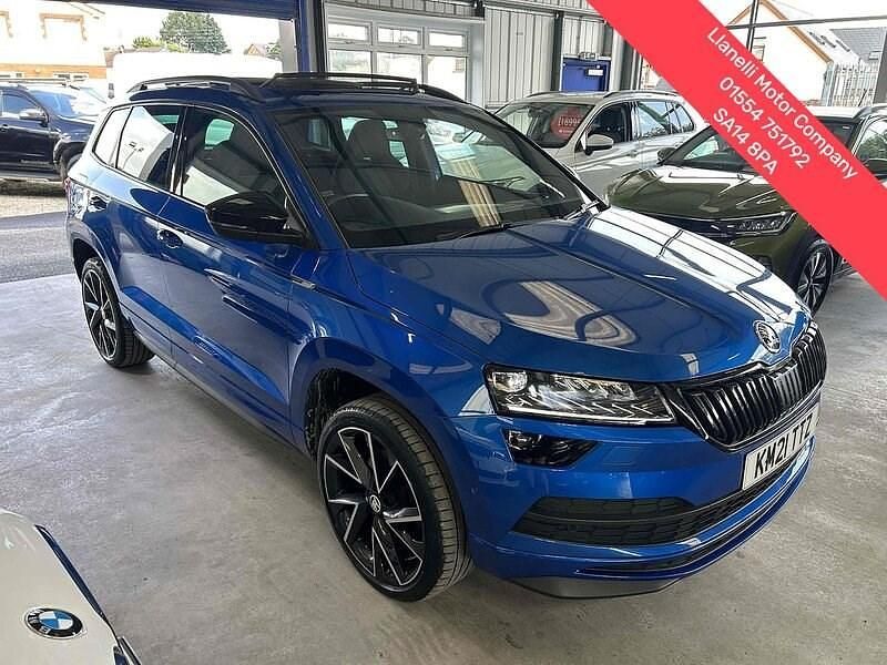 Blue Used 2021 Skoda Karoq SportLine SUV | £20,995 (Fair price) - Image 1/4