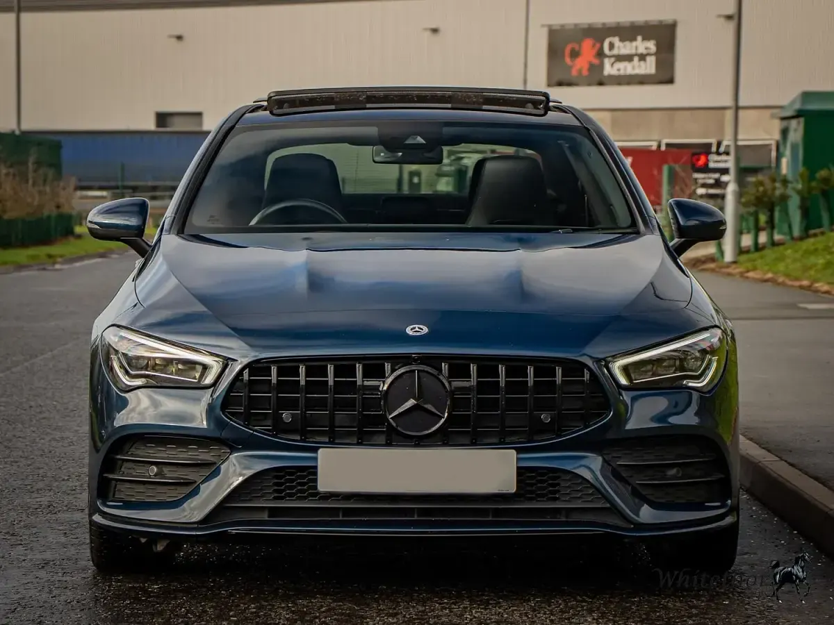 Used Mercedes CLA220 AMG Line Premium Plus 190 HP (139 kW) 2021 Blue Coupe