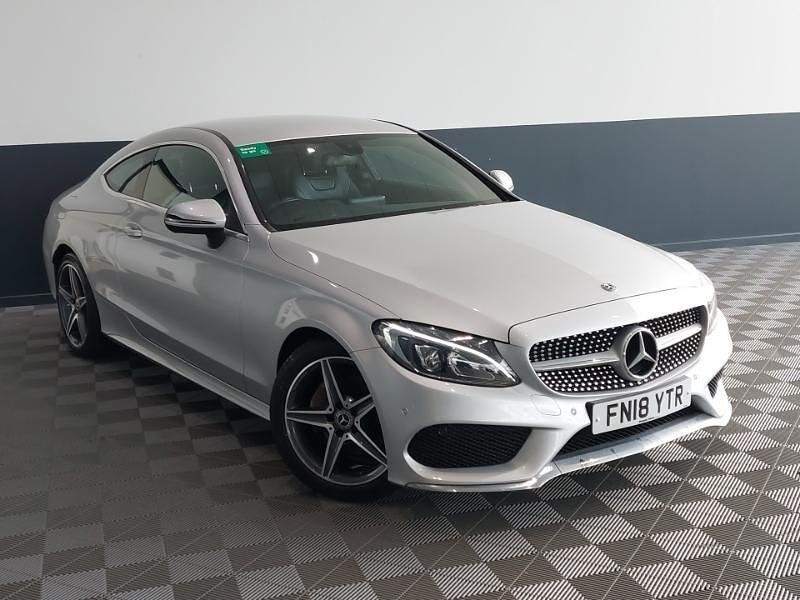 Used Mercedes C220 AMG line 170 HP (125 kW) 2018 Silver Coupe