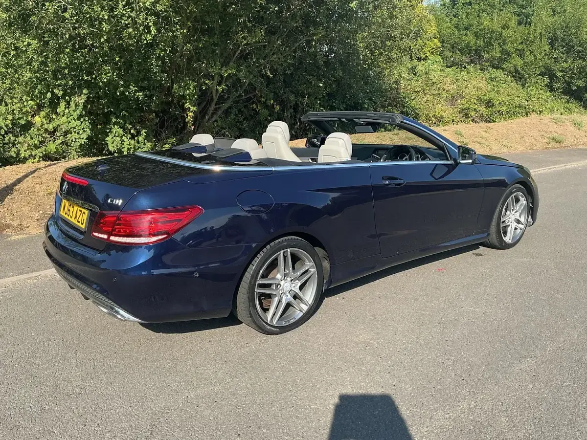 Used Mercedes E220 AMG 2013 Cavansite blue Cabriolet
