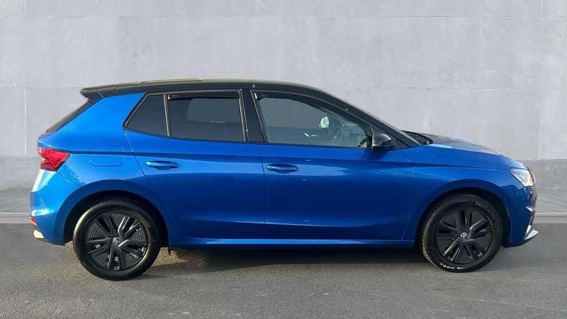 Used Skoda Fabia Design Edition 116 HP (85 kW) 2024 Race blue metallic black magic pearl effect Hatchback