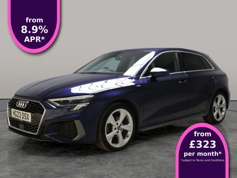 Blue Used 2023 Audi A3 Sportback S-Line Hatchback | £23,028 (Fair price) - Image 1/4