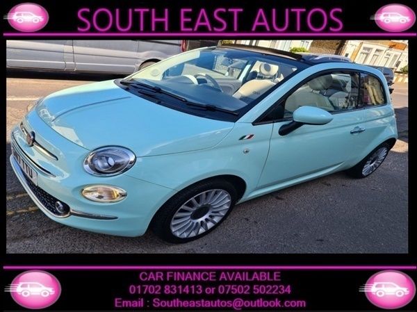 Green Used 2017 Fiat 500C Lounge Cabriolet | £7,295 (Fair price) - Image 1/1