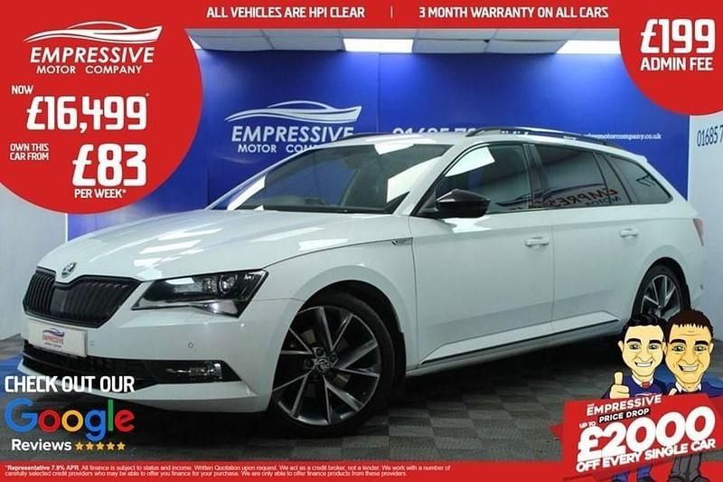 White Used 2019 Skoda Superb SportLine Estate | £16,499 (Fair price) - Image 1/1