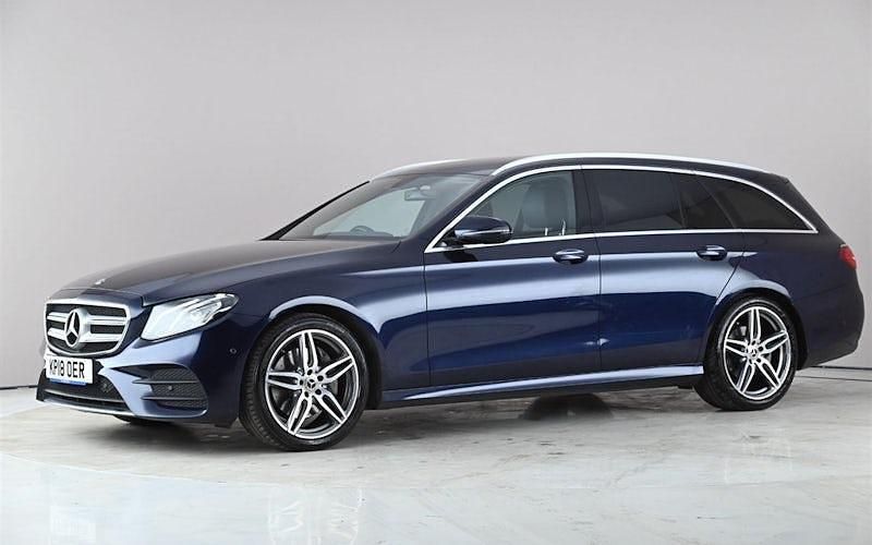Used Mercedes E220 AMG line 194 HP (142 kW) 2018 Blue Estate