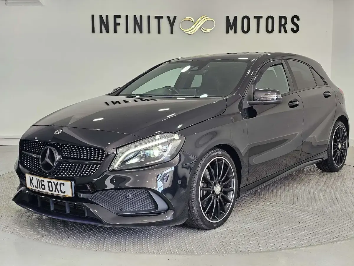 Used Mercedes A200 AMG Line Premium 136 HP (100 kW) 2016 Black Hatchback