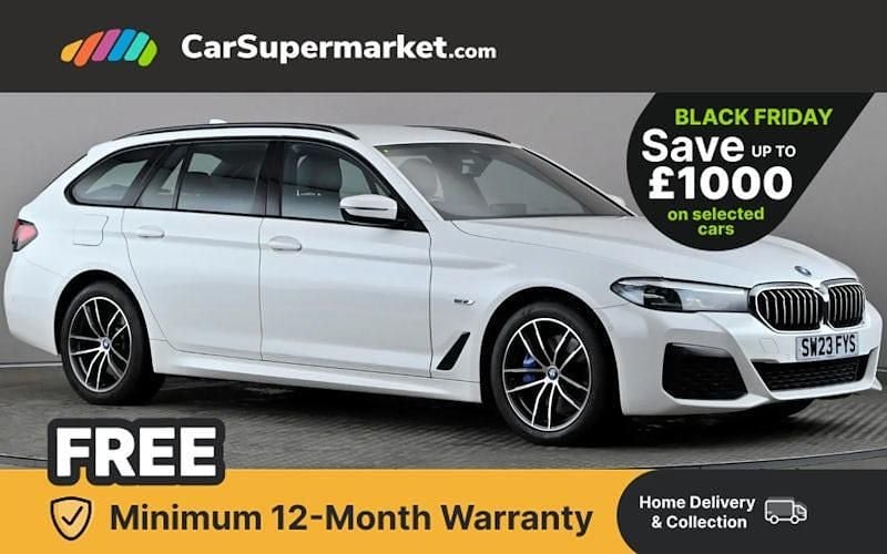 White Used 2023 BMW 530e M Sport Estate | £24,697 (Fair price) - Image 1/3
