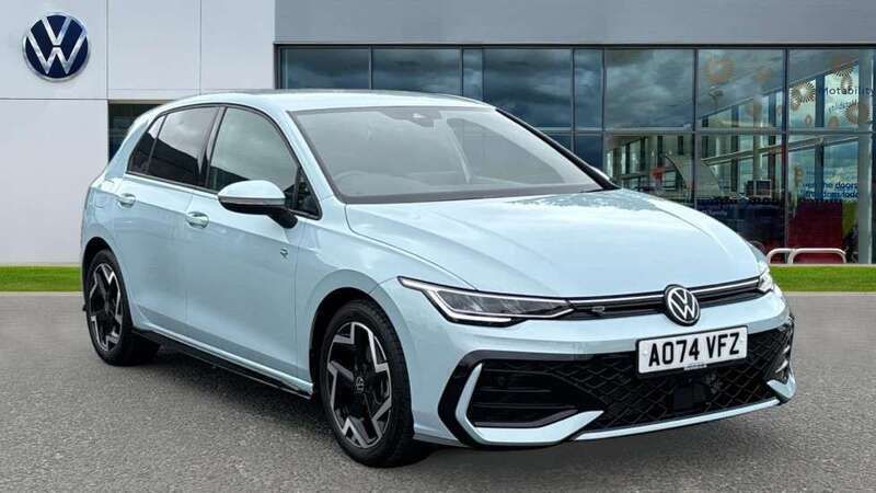 Crystal ice blue metallic Used 2024 VW Golf VIII R-line Hatchback | £27,959 - Image 1/4