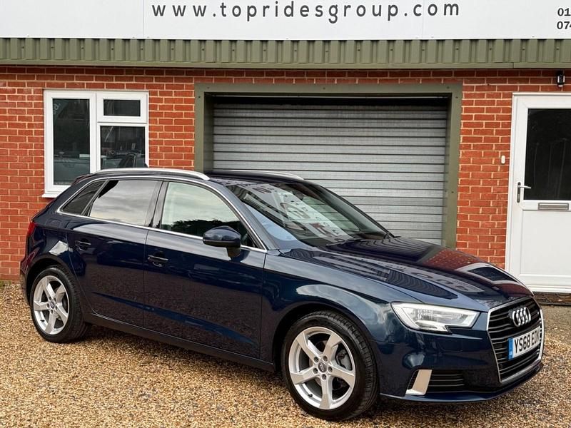 Blue Used 2018 Audi A3 Sportback Sport Hatchback | £10,379 (Fair price) - Image 1/4