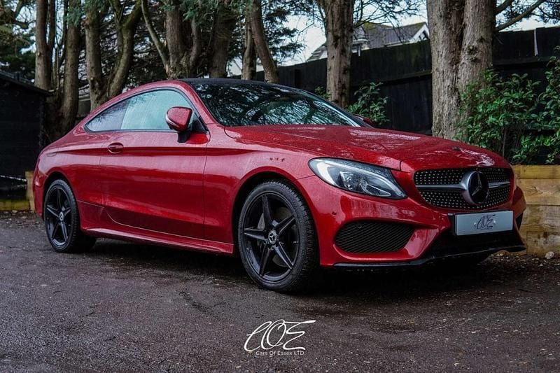 Used Mercedes C250 AMG Line Premium Plus 204 HP (150 kW) 2018 Red Coupe