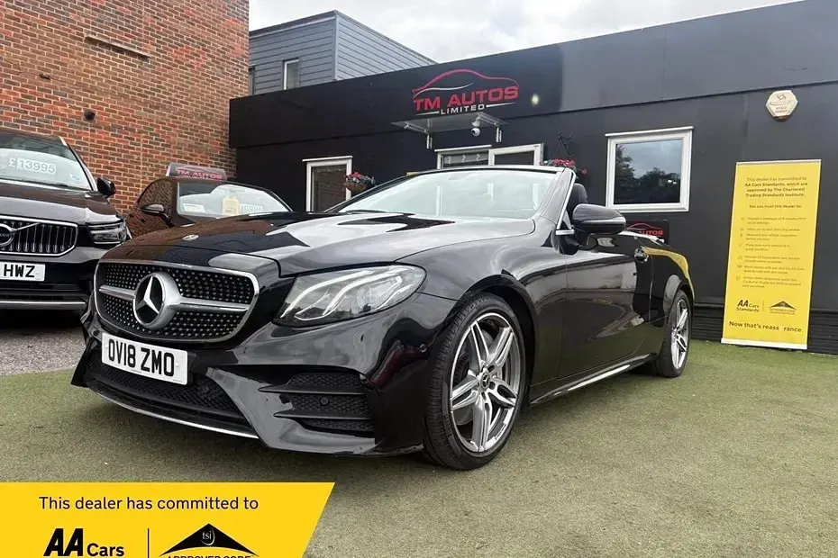 Used Mercedes E300 AMG line 245 HP (180 kW) 2018 Black Cabriolet