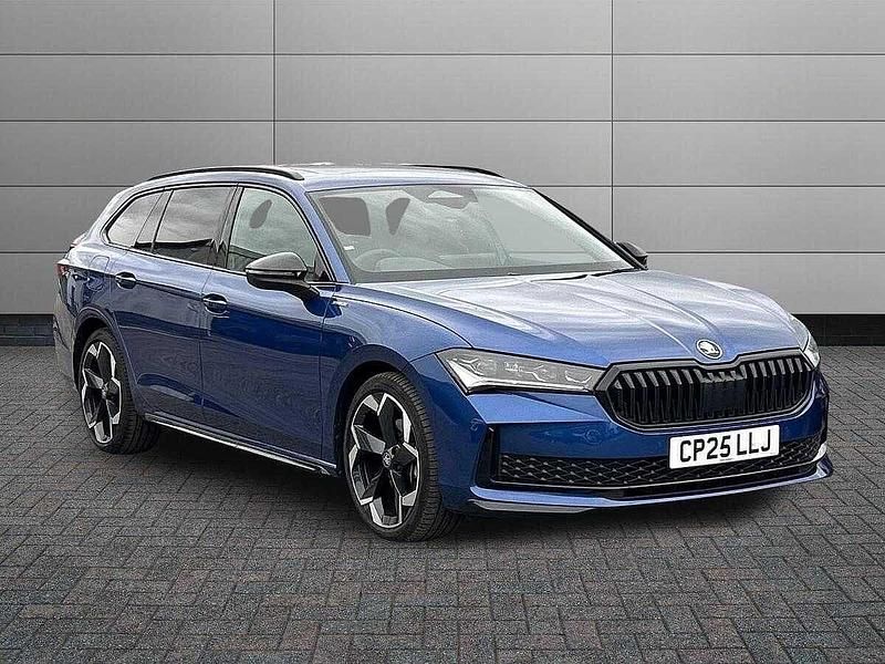 Cobalt blue metallic Used 2025 Skoda Superb SportLine Estate | £38,500 - Image 1/4
