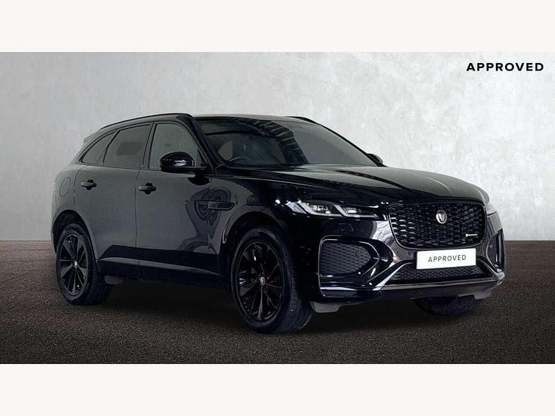 Santorini black Used 2022 Jaguar F-Pace R-Dynamic SUV | £30,495 (Fair price) - Image 1/4