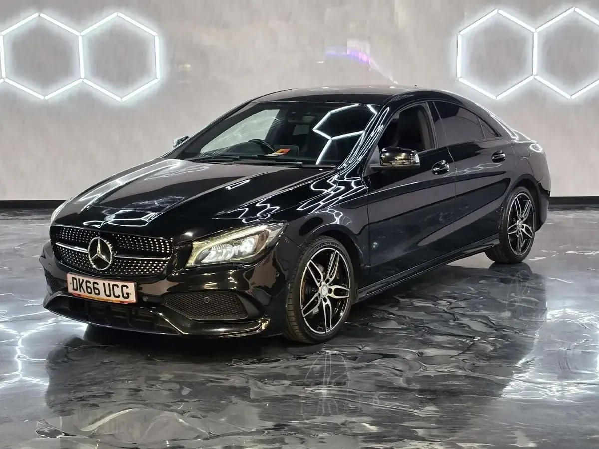 Used Mercedes CLA180 AMG line 122 HP (89 kW) 2016 Black Coupe