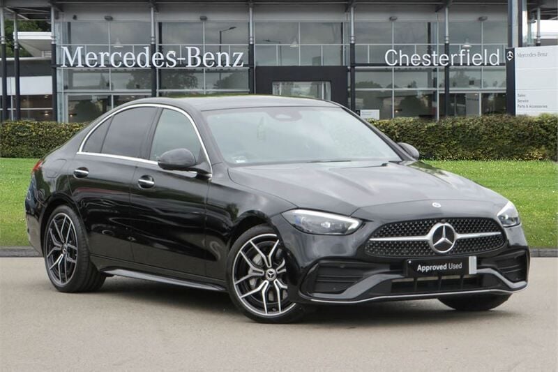 Black Used 2024 Mercedes C300e AMG Line Premium Plus Sedan | £38,900 (Good price) - Image 1/4