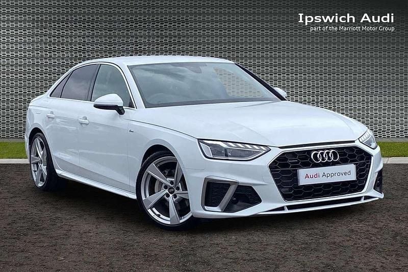 White Used 2021 Audi A4 S-Line Sedan | £25,438 (Fair price) - Image 1/4