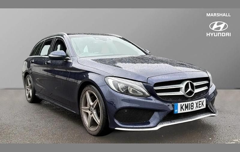 Used Mercedes C220 AMG line 168 HP (123 kW) 2018 Blue Estate