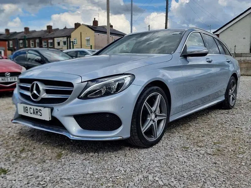 Used Mercedes C250 AMG line 201 HP (147 kW) 2015 Silver Estate