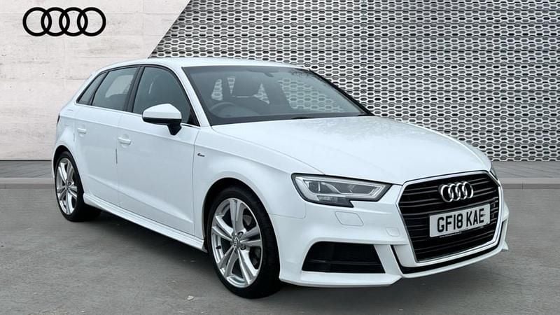 Used Audi A3 S-Line 116 HP (85 kW) 2018 Ibis white Sedan