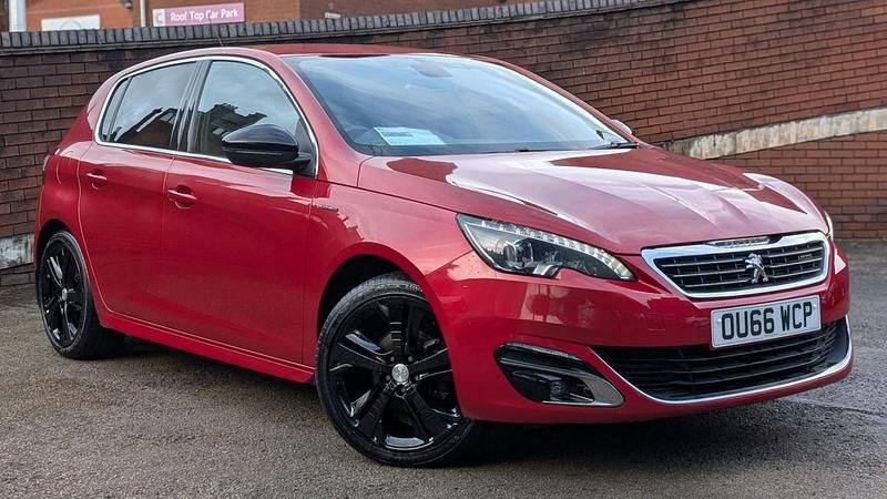 Used Peugeot 308 GT-line 130 HP (95 kW) 2017 Red Hatchback