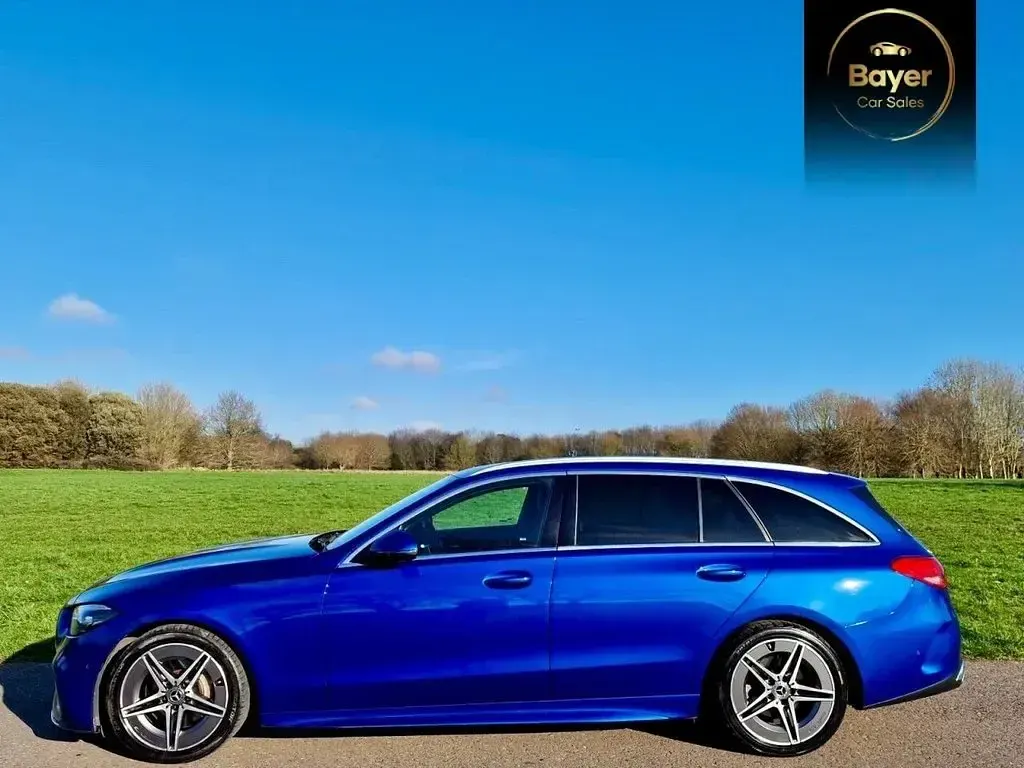 Used Mercedes C200 AMG line 204 HP (150 kW) 2022 Blue Estate
