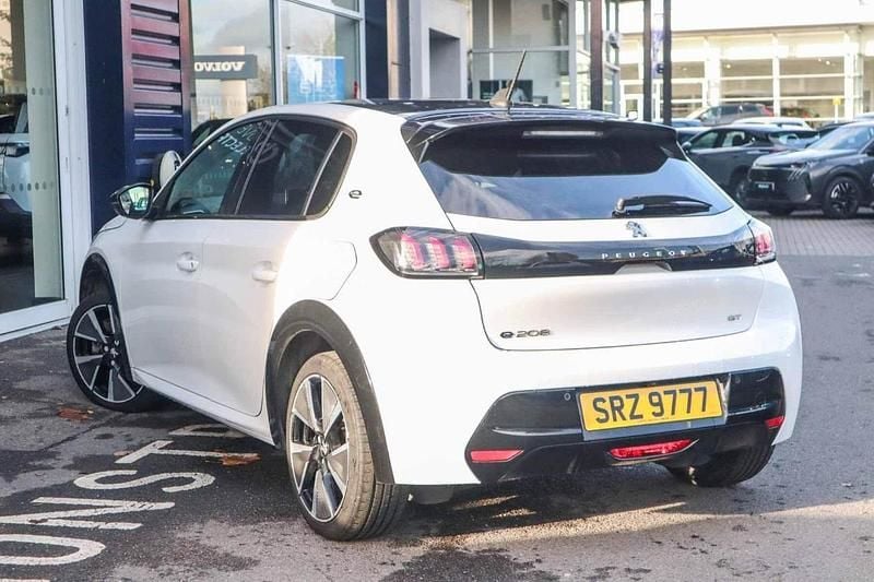 White Used 2021 Peugeot e-208 GT Hatchback | £10,391 (Fair price) - Image 1/4